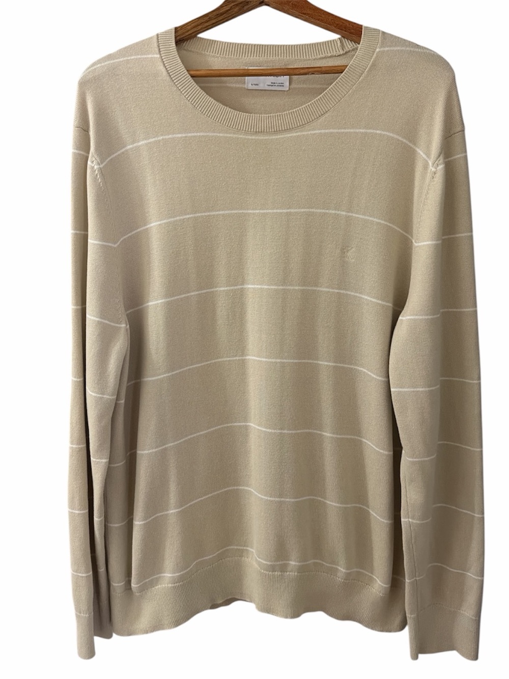Calvin Klein Men's Cream Crewneck Sweater
